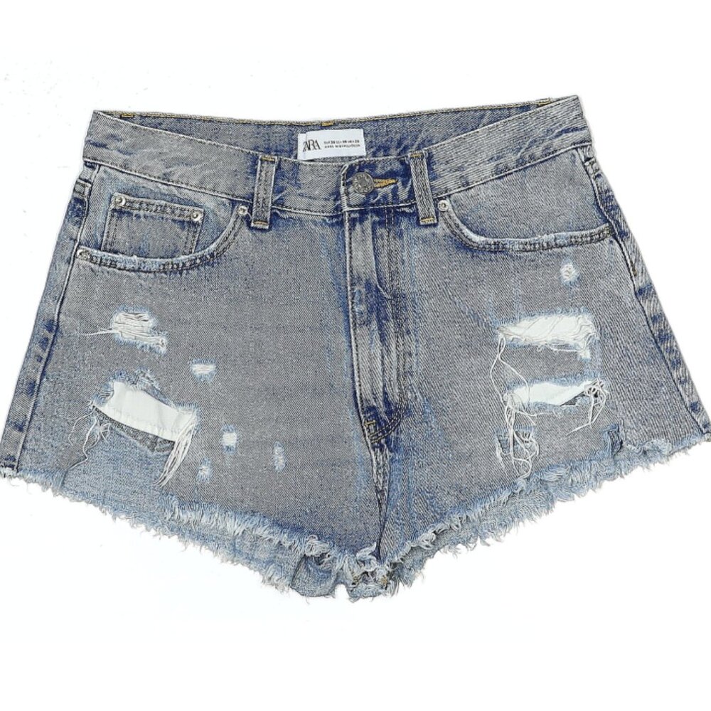 🦋 Zara - Distressed, High Rise Cut-off Jean Shorts